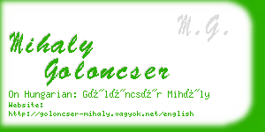 mihaly goloncser business card